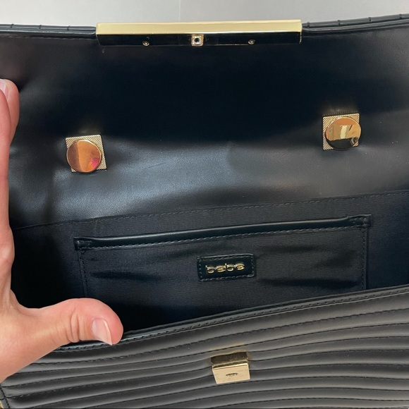 Quilted Bebe Black Crossbody w/ Gold Chain - Picture 6 of 14